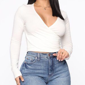 Fashion Nova Ivory Crop Top